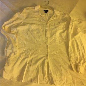 Blouse with flower appliqué on front and sleeves